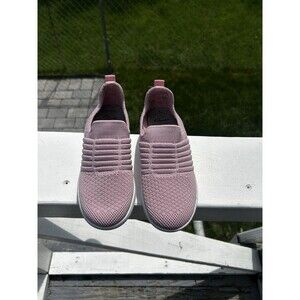 Clarks Cloudsteppers Girls Pink Knit Slip-On Sneakers Size 2M